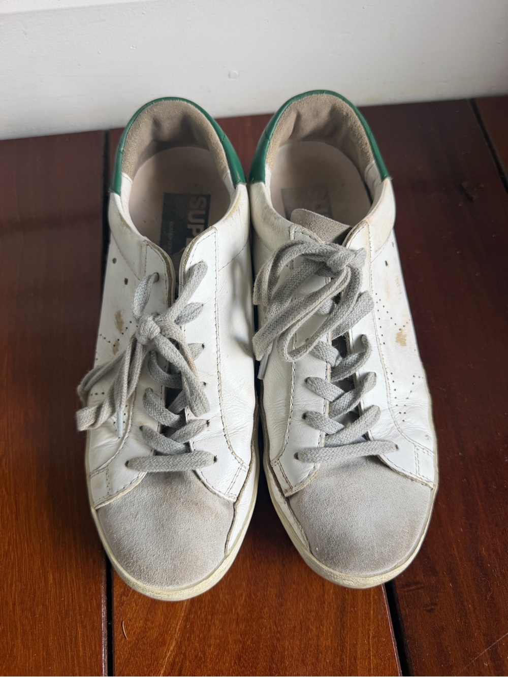 Golden Goose White Sneakers with Green Heel Tab SIZE 36 - Picture 3 of 7